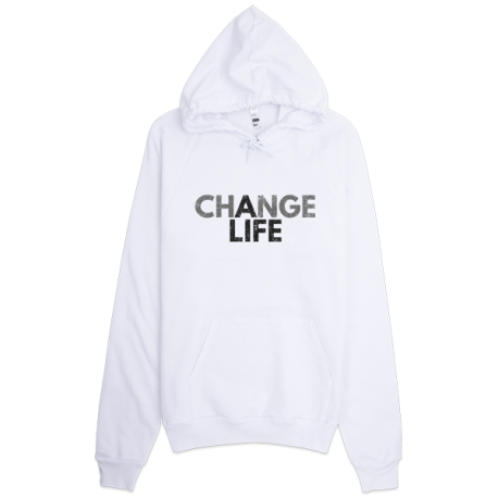 White Change A Life Pullover Hoodie